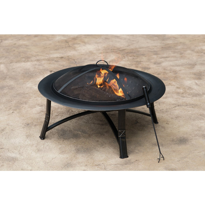 Outdoor Expressions 35 In. Antique Bronze Round Steel Fire Pit