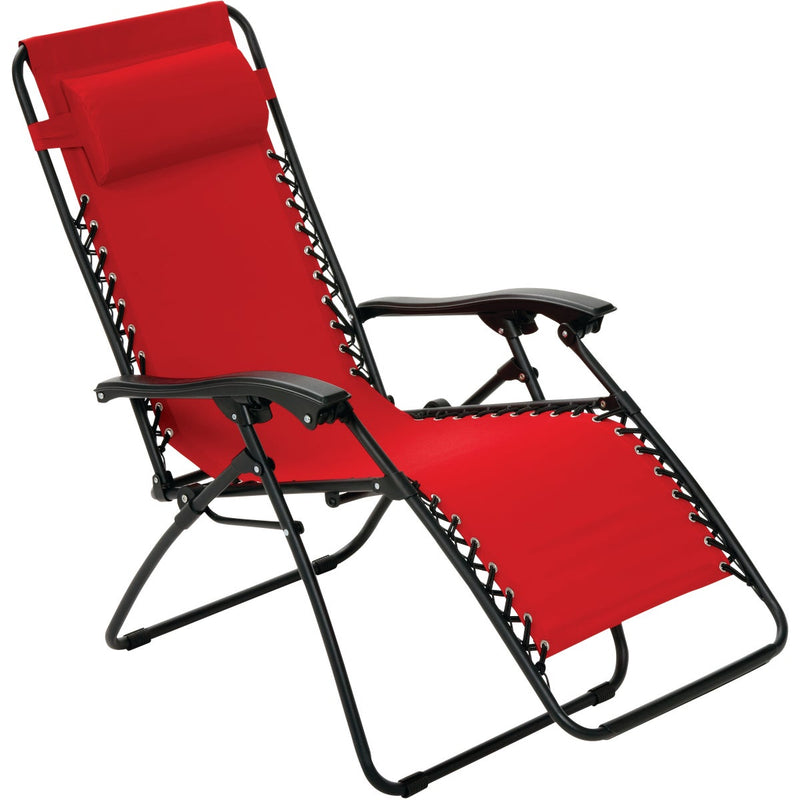 Outdoor Expressions Zero Gravity Relaxer Red Convertible Lounge Chair