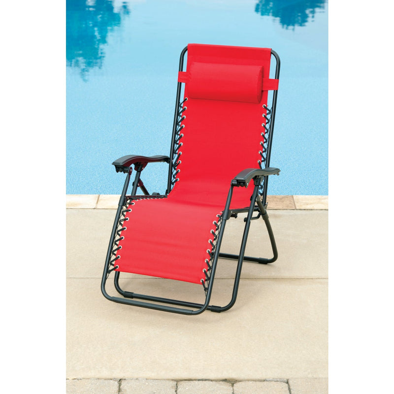 Outdoor Expressions Zero Gravity Relaxer Red Convertible Lounge Chair