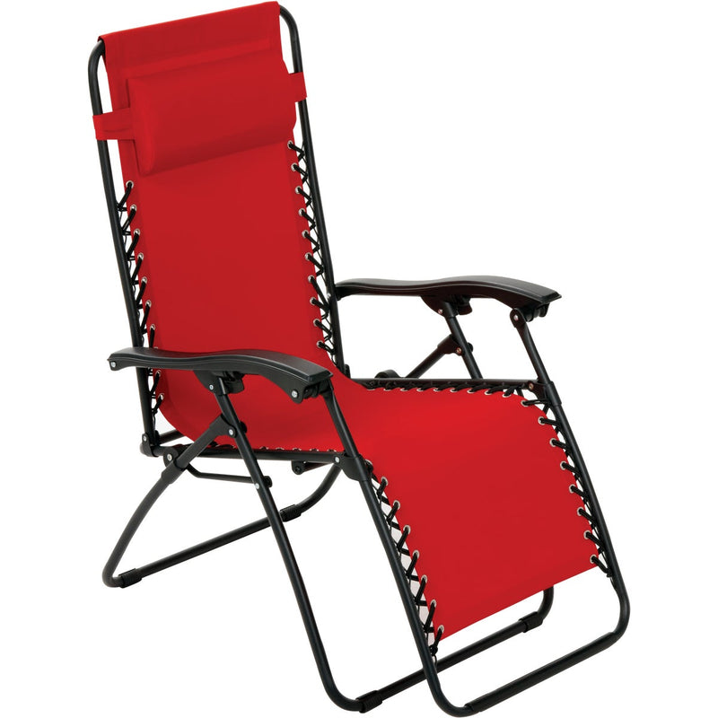 Outdoor Expressions Zero Gravity Relaxer Red Convertible Lounge Chair