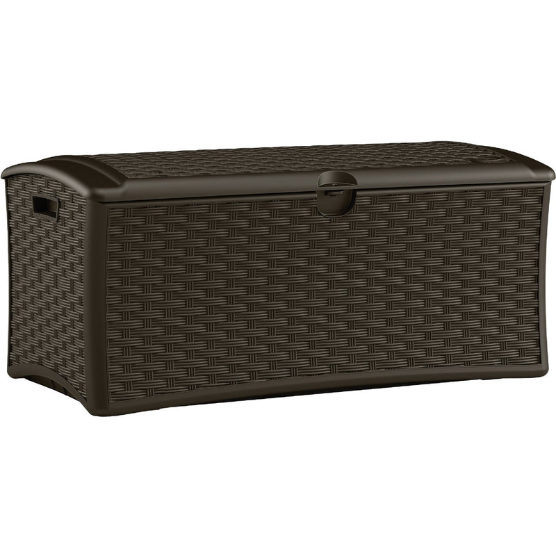 Suncast 72 Gal. Resin Wicker Brown Deck Box