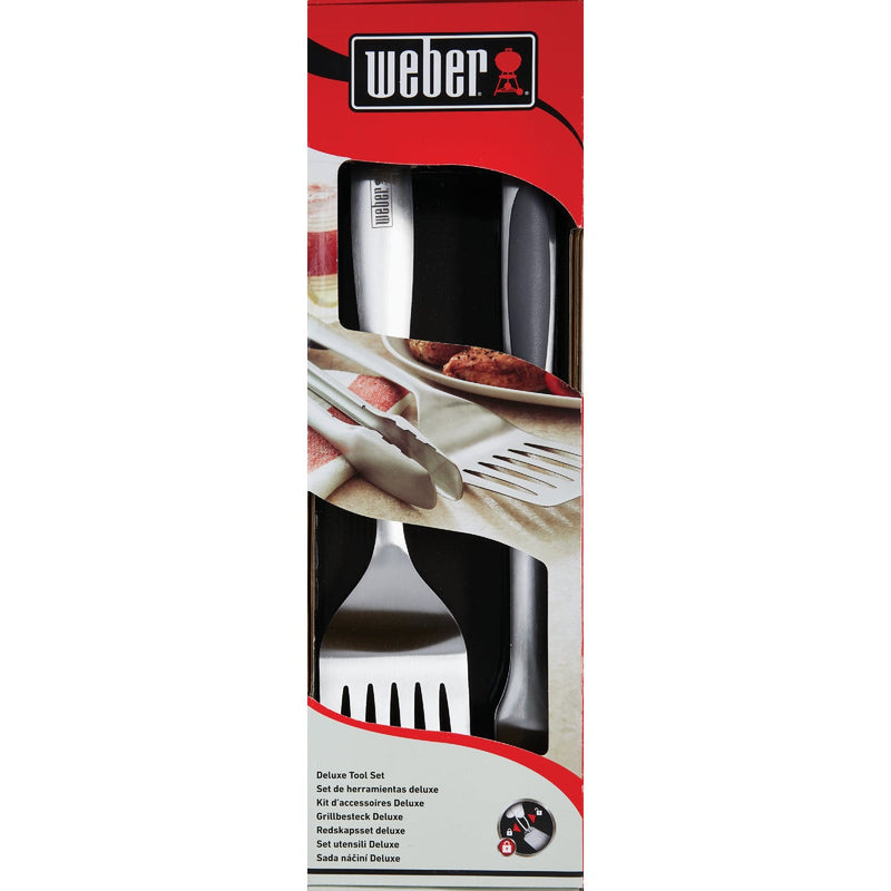 Weber Soft Rubber Grip Stainless Steel 2-Piece Barbeque Tool Set