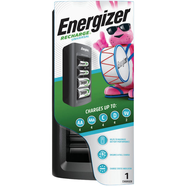 Energizer Universal Battery Charger for C, D, 9V, AA and AAA NiMH Batteries