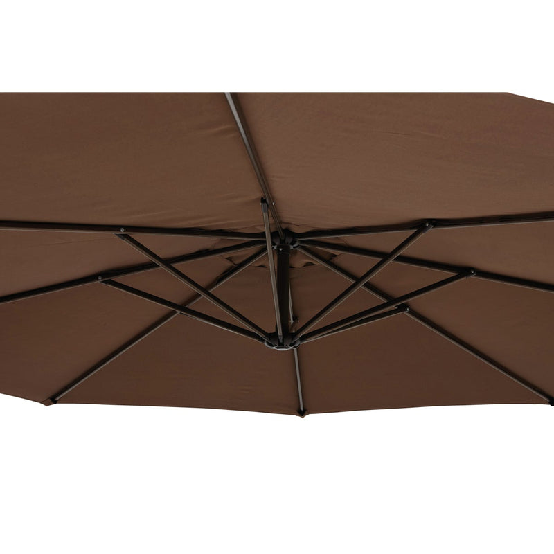 Outdoor Expressions 10 Ft. Round Steel Offset Brown Patio Umbrella