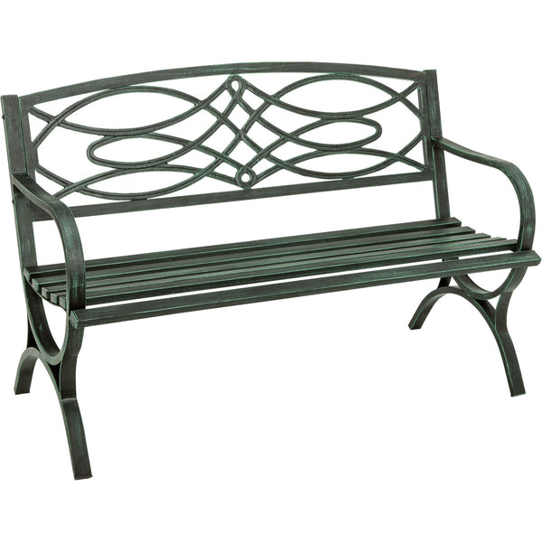 Outdoor Expressions 50.5 In. L. Green Finished Steel Scroll Bench