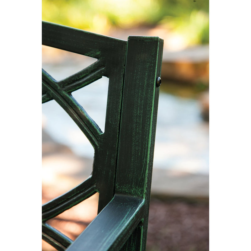 Outdoor Expressions 50.5 In. L. Green Finished Steel Scroll Bench