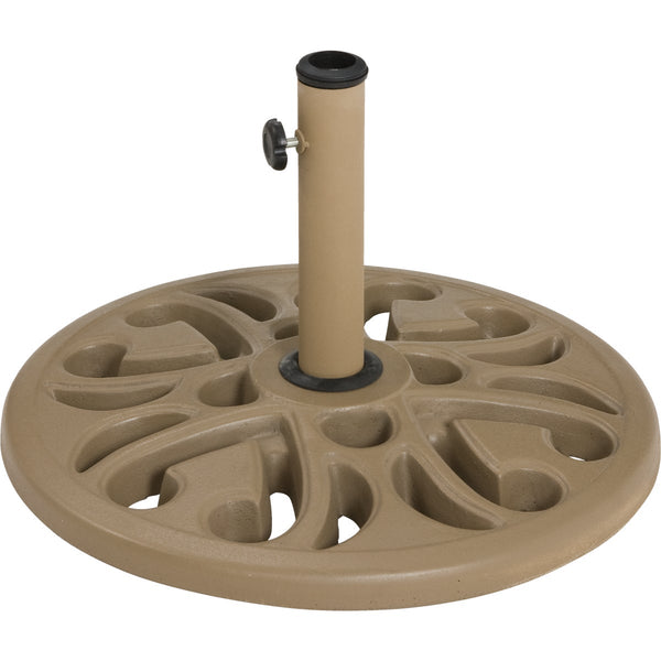 Outdoor Expressions 20 In. Round Tan Polyresin Umbrella Base