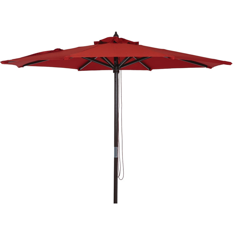 Outdoor Expressions 7.5 Ft. Pulley Crimson Red Market Patio Umbrella with Chrome Plated Hardware