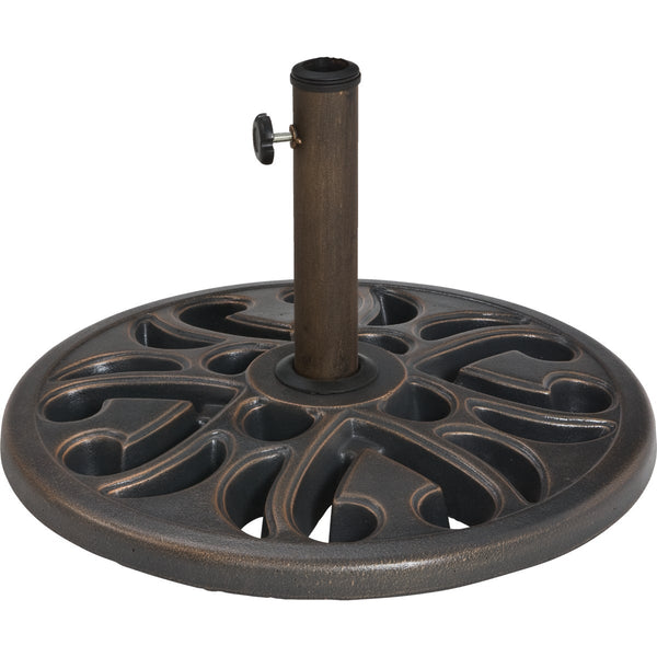 Outdoor Expressions 20 In. Round Bronze Polyresin Umbrella Base