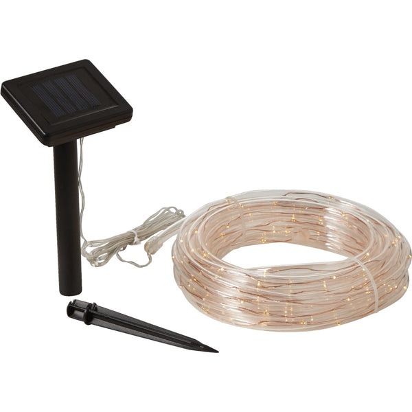 Outdoor Expressions 28 Ft.100-Light LED Warm White Solar Rope Light