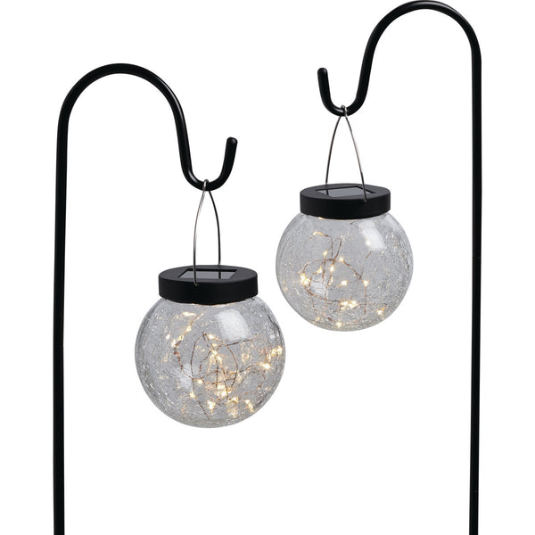 Outdoor Expressions Hanging Glass Globe 30 In. H. Solar Stake Light (2-Pack)
