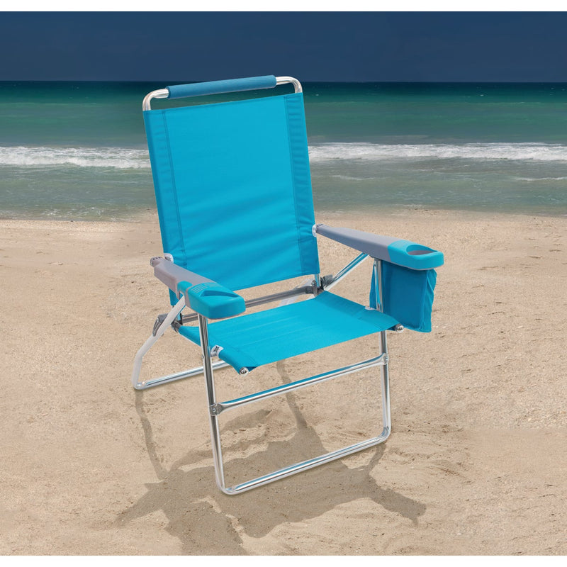 Rio Brands 4-Position Aluminum Folding Beach Chair with Insulated Pouch