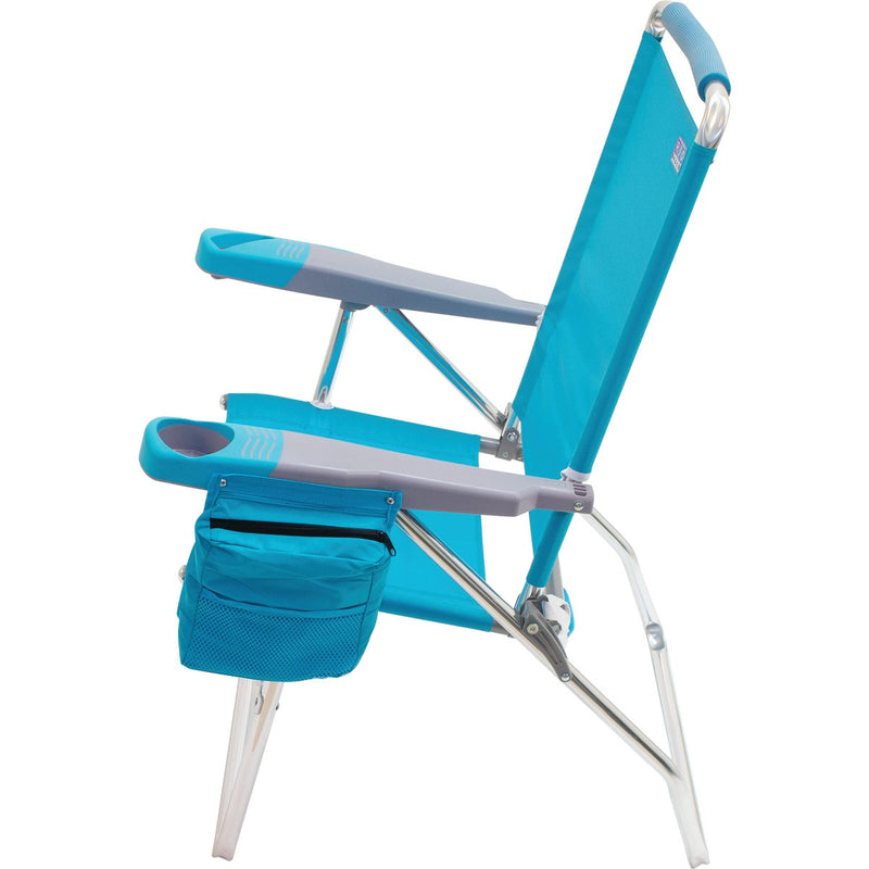 Rio Brands 4-Position Aluminum Folding Beach Chair with Insulated Pouch