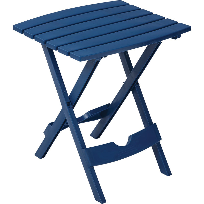 Adams Quik-Fold Monaco Blue 15 In. x 17.5 In. Rectangle Resin Folding Side Table