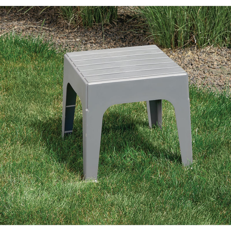 Adams Big Easy Gray 18.9 In. Square Resin Stackable Side Table