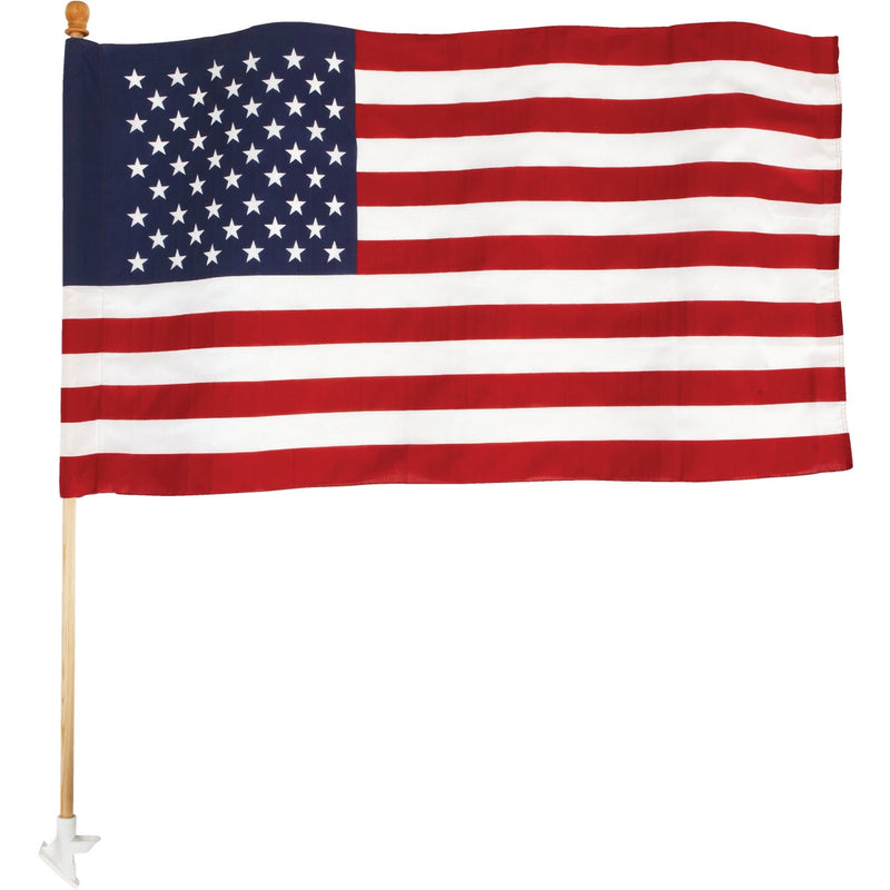 Valley Forge 2.5 Ft. x 4 Ft. Polycotton American Flag & 5 Ft. Pole Kit