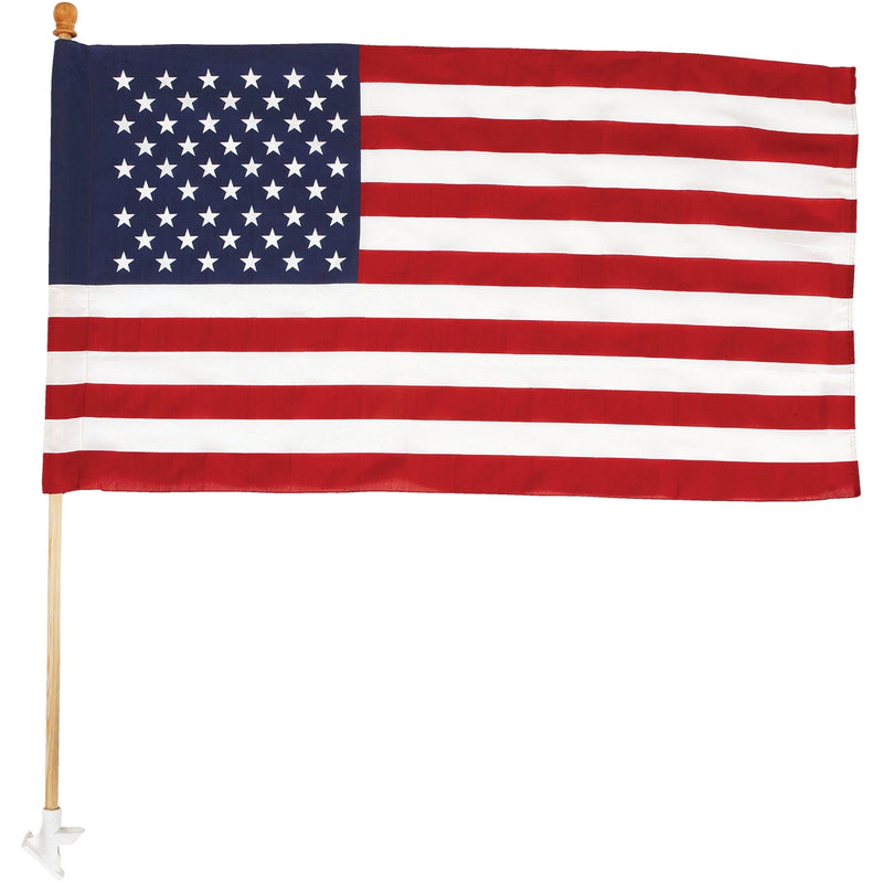 Valley Forge 2.5 Ft. x 4 Ft. Polycotton American Flag & 5 Ft. Pole Kit