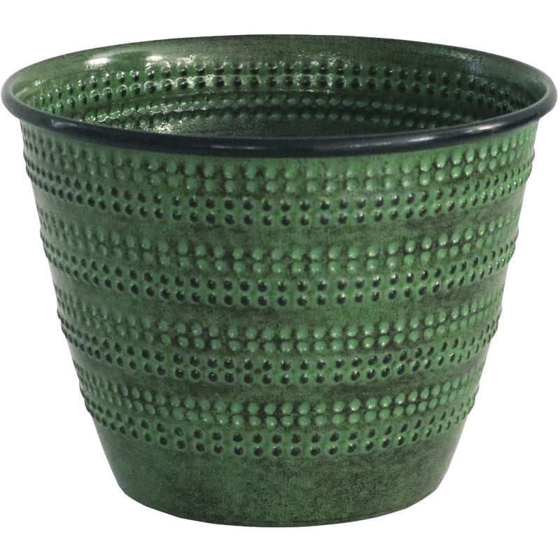 Robert Allen Cobblestone 4.75 In. x 6.38 In. x 6.38 In. Metal Kale Green Planter