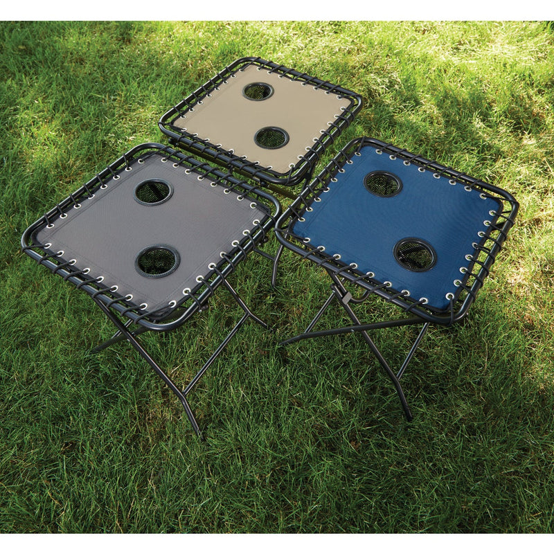 Outdoor Expressions Charcoal 18 In. Square Steel Folding Side Table