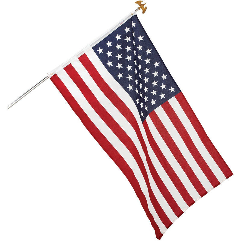 Valley Forge 3 Ft. x 5 Ft. Polycotton American Flag & 6 Ft. Pole Kit