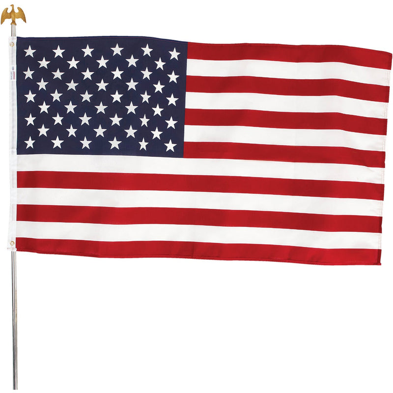 Valley Forge 3 Ft. x 5 Ft. Polycotton American Flag & 6 Ft. Pole Kit
