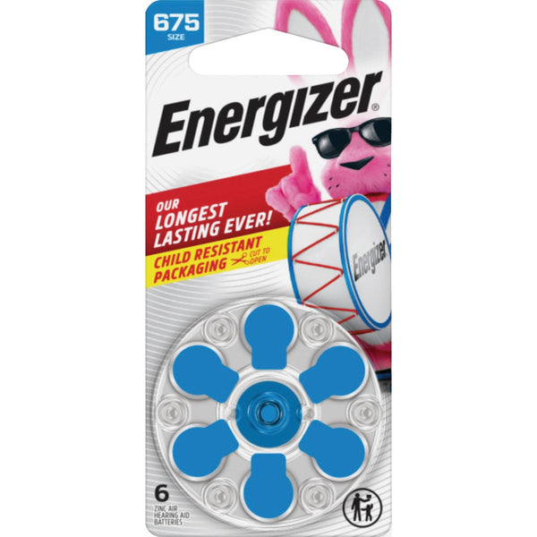 Energizer Size 675 Blue Tab Hearing Aid Batteries (6-Pack)