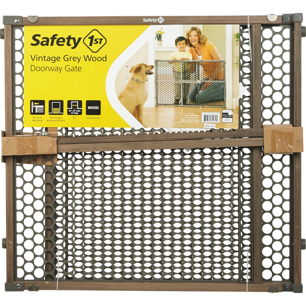 Safety 1st 24 In. H. Vintage Gray Wood Doorway Safety Gate