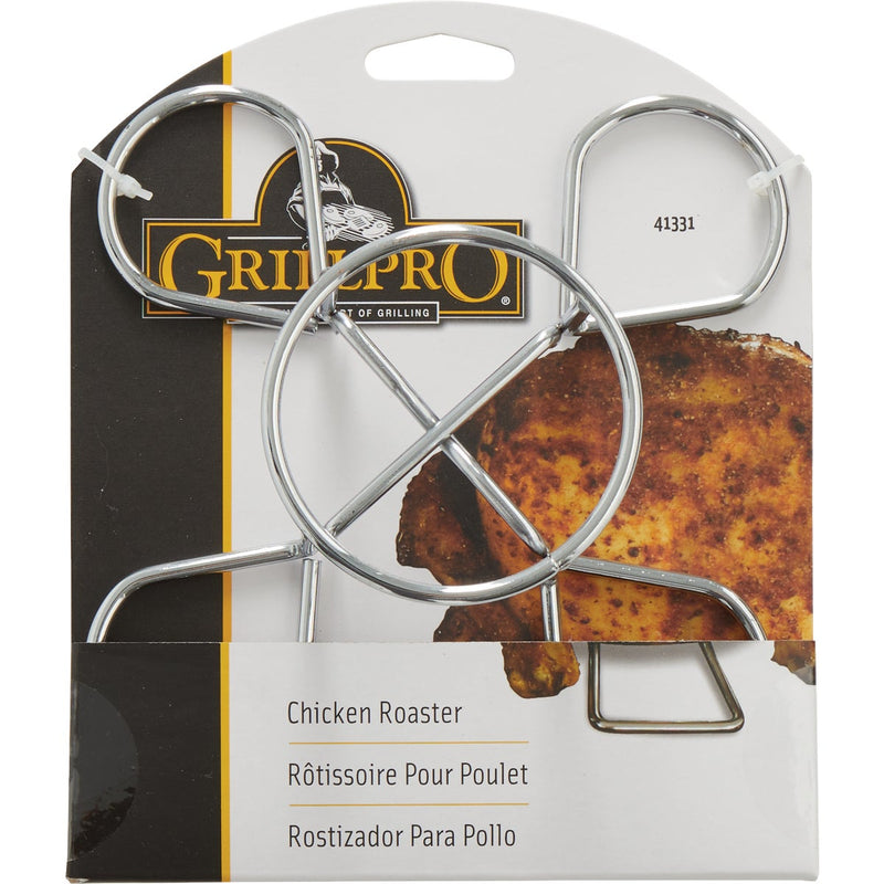 GrillPro Heavy-Duty Chrome Chicken Roaster