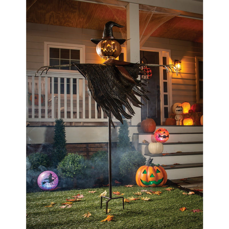 Evergreen 67.5 In. H. Iron Oversize Jack-O-Lantern Scarecrow Halloween Yard Stake