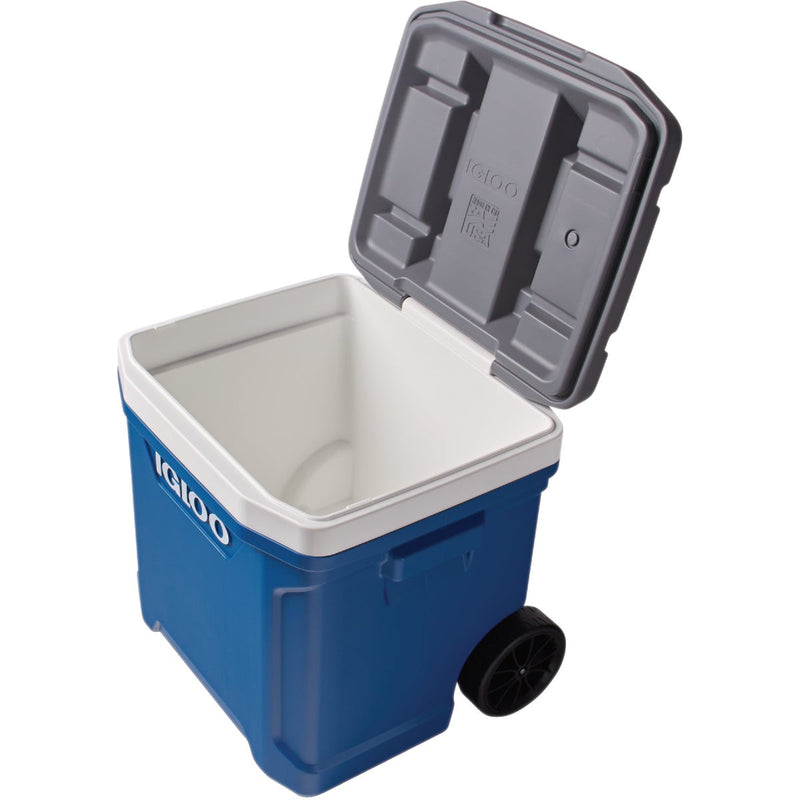 Igloo Latitude 60 Qt. 2-Wheeled Cooler, Indigo Blue & Meteorite