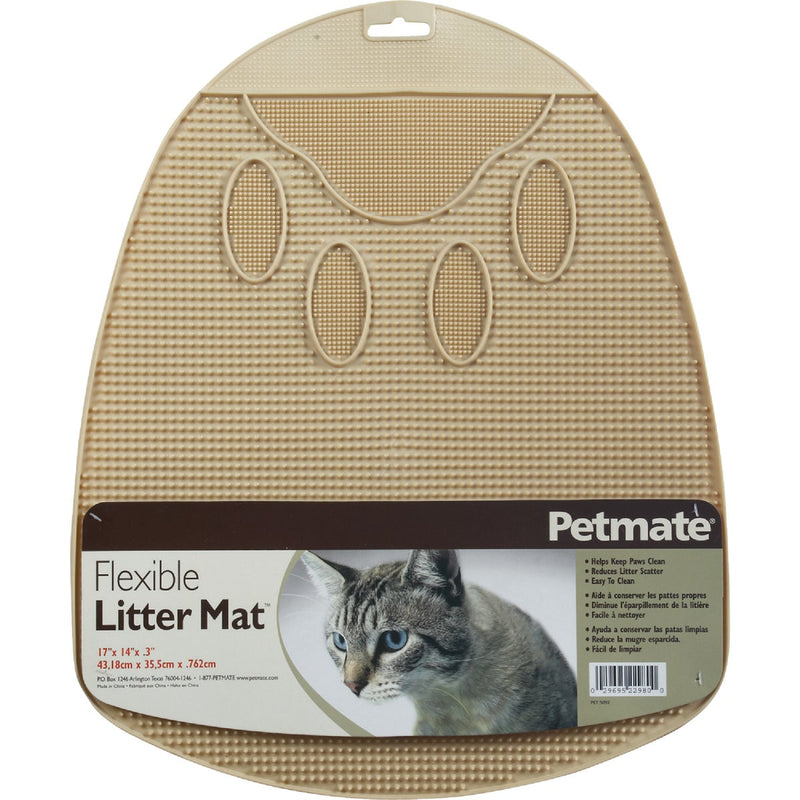 Petmate 13-1/2 In. x 14 In. x 1 In. Flexible Rubber Litter Mat
