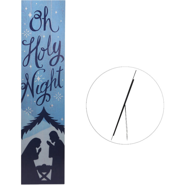 Alpine 1 In. W. x 42 In. H. x 8 In. L. Oh Holy Night Porch Greeter Sign with Easel