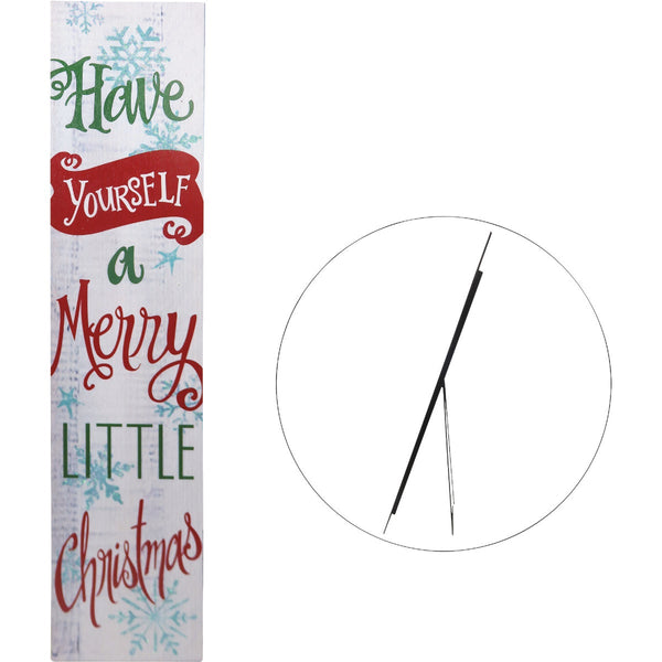 Alpine 1 In. W. x 42 In. H. x 8 In. L. Have A Merry Little Christmas Porch Greeter Sign with Easel