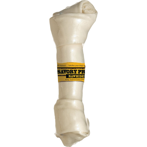 Savory Prime Knotted 8 In. to 9 In. Natural Rawhide Bone