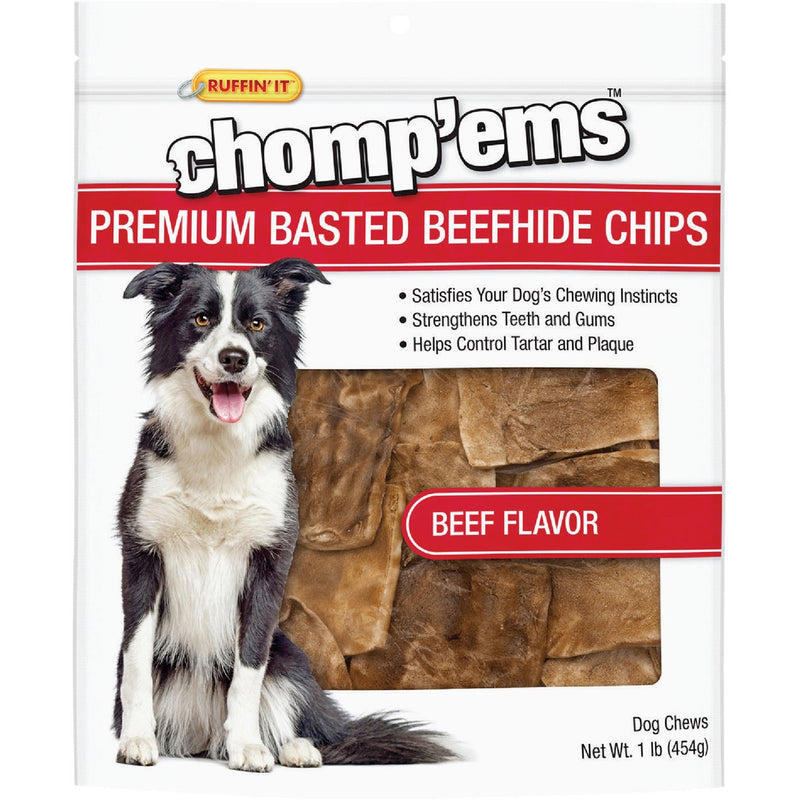 Westminster Pet Ruffin' it Chomp'ems Beef 1 Lb. Rawhide Chips
