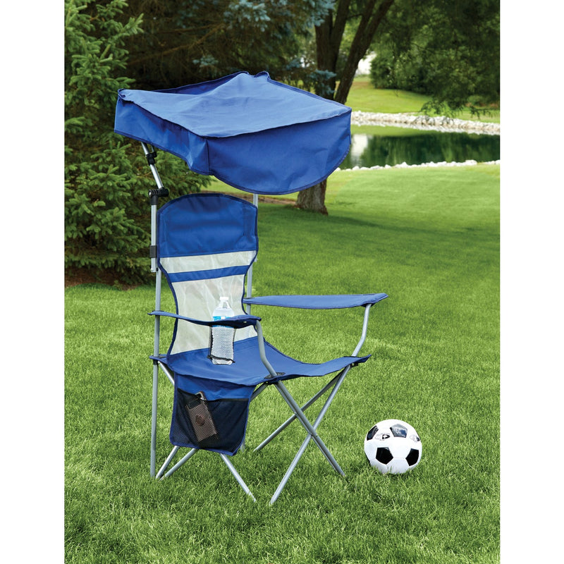 Outdoor Expressions Blue Polyester Omni-Directional Canopy Camp Chair