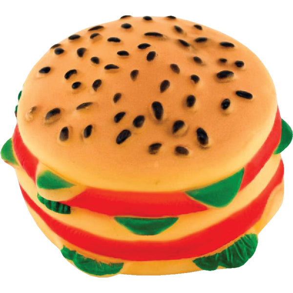 Westminster Pet Ruffin' it 3.86 In. W. x 1.97 In. H. x 3.75 In. L. Squeaky Hamburger Vinyl Dog Toy