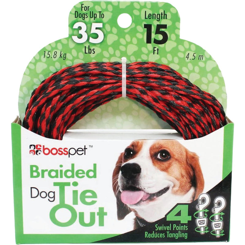 Boss Pet Guardian Gear Medium Dog Poly Rope Dog Tie-Out, 15 Ft.