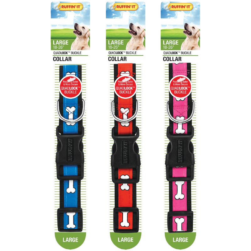 Westminster Pet Ruffin' it Adjustable 18 In. to 26 In. Nylon Bone Print Dog Collar
