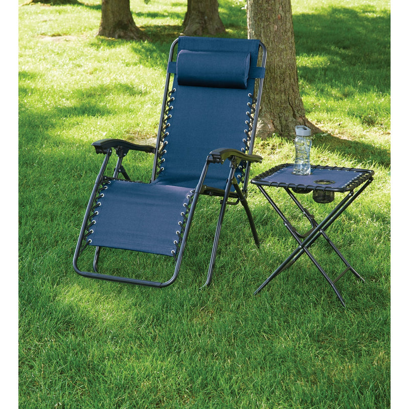 Outdoor Expressions Blue 18 In. Square Steel Folding Side Table