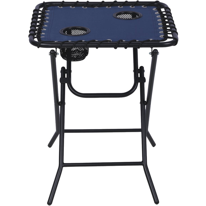 Outdoor Expressions Blue 18 In. Square Steel Folding Side Table