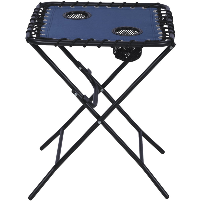 Outdoor Expressions Blue 18 In. Square Steel Folding Side Table