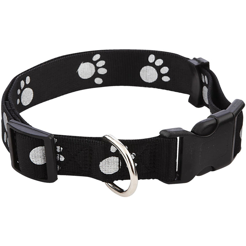 Westminster Pet Ruffin' it Reflective 18 In. to 26 In. Nylon Paw Print Dog Collar