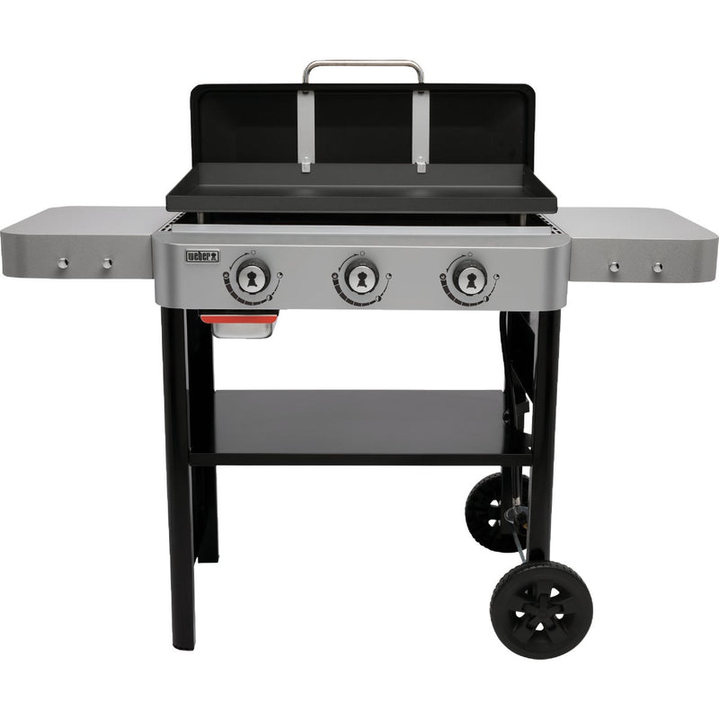 Weber 28 In. 3-Burner Propane Gas Griddle Flat Top Grill, Black