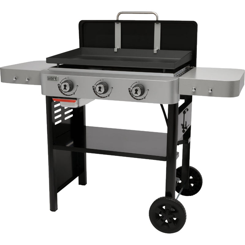 Weber 28 In. 3-Burner Propane Gas Griddle Flat Top Grill, Black