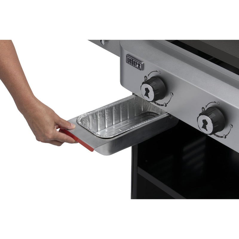 Weber 28 In. 3-Burner Propane Gas Griddle Flat Top Grill, Black