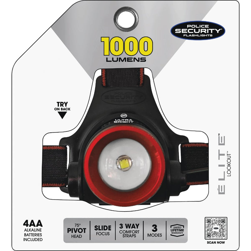 Police Security Lookout 1000 Lm. LED AA Headlamp