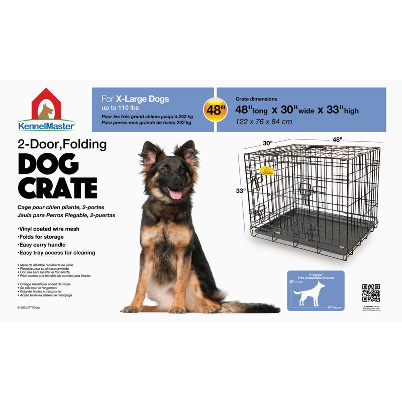 KennelMaster 30 In. W. x 33 In. H. x 48 In. L. Folding Kennel Crate