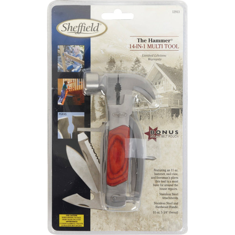 Sheffield 14-In-1 Stainless Steel & Wood Multi-Tool