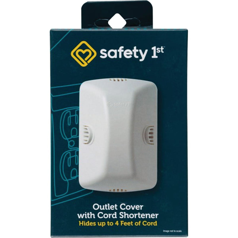 Safety 1st White Plastic Outlet Cover w/Cord Shortener